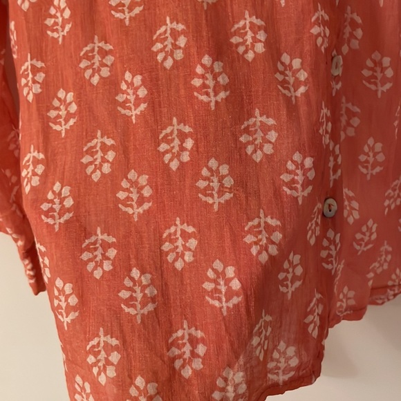 Women's Coral Button Down Shirt - Picture 4 of 11